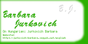 barbara jurkovich business card